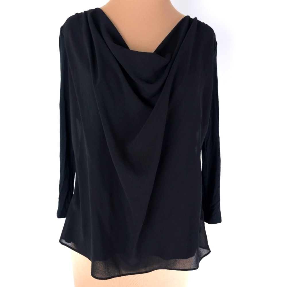 Alice + Olivia Open Back Draped 3/4 Sleeve Blouse